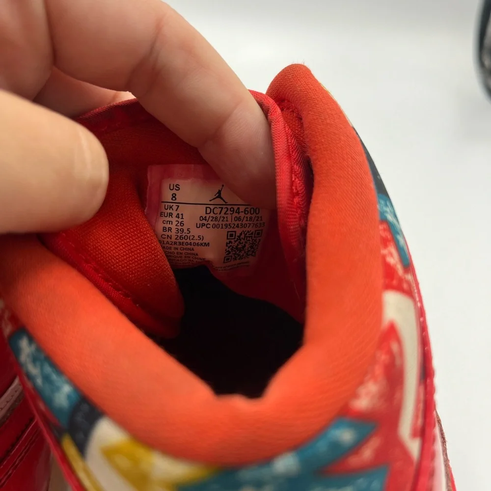 Jordan Vibrant Red and White Sneakers